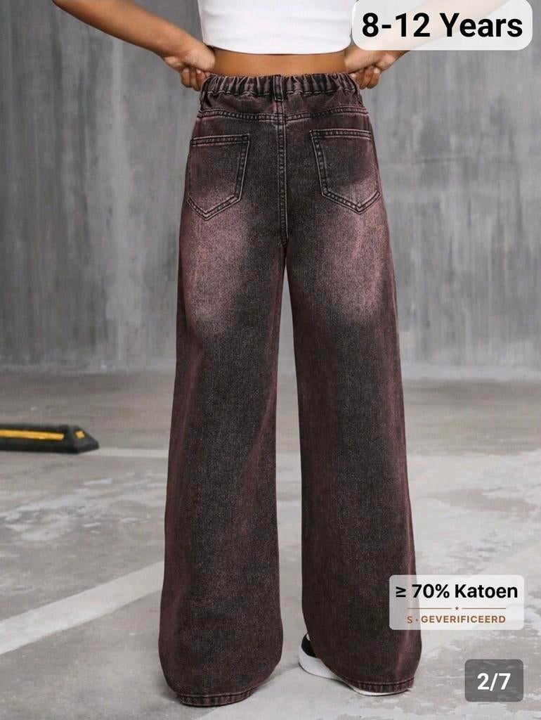 Nieuwe Stoere wijde jeans voor meisjes, Ophalen of Verzenden, Nieuw, Onbekend, Meisje
