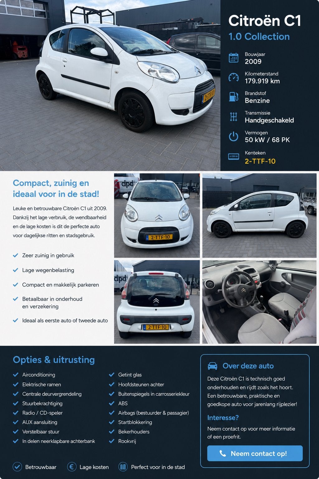Citroën c1 2009 toyota aygo opel tigra, Auto's, Voorwielaandrijving, 40 €/maand, 4 cilinders, Blauw