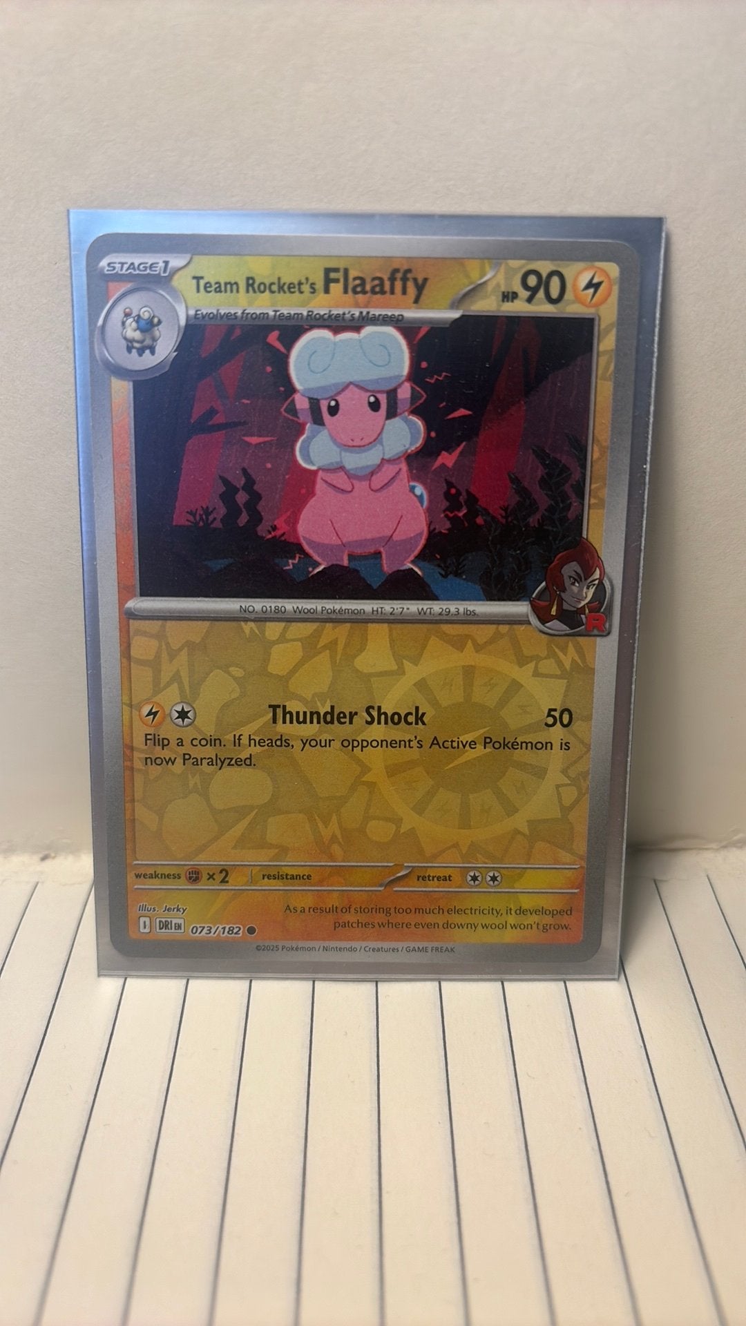 Team Rocket’s Flaaffy 073/182 reverse holo destined rivals, Ophalen of Verzenden, Nieuw, Boosterbox
