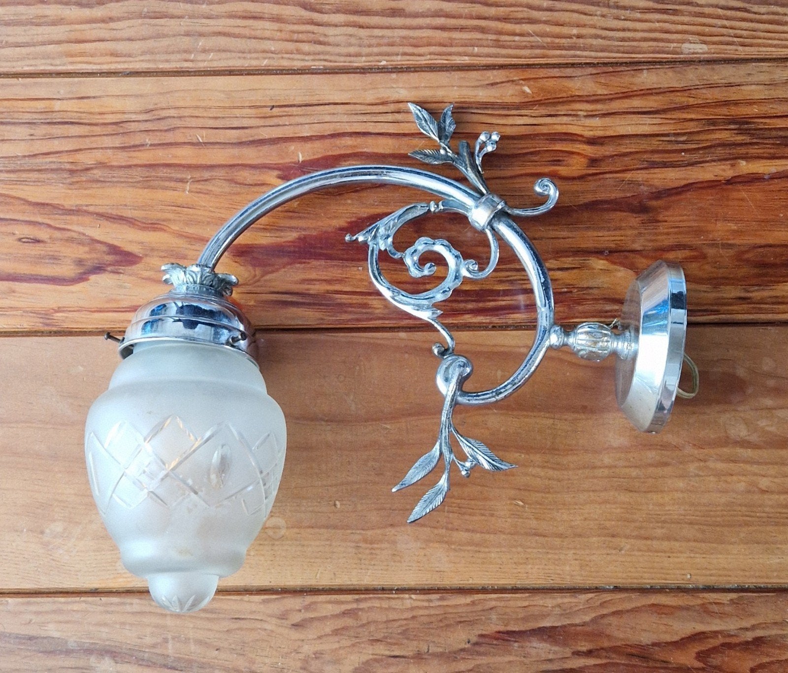 Antieke wandlamp chrome, Antiek en Kunst, Ophalen of Verzenden