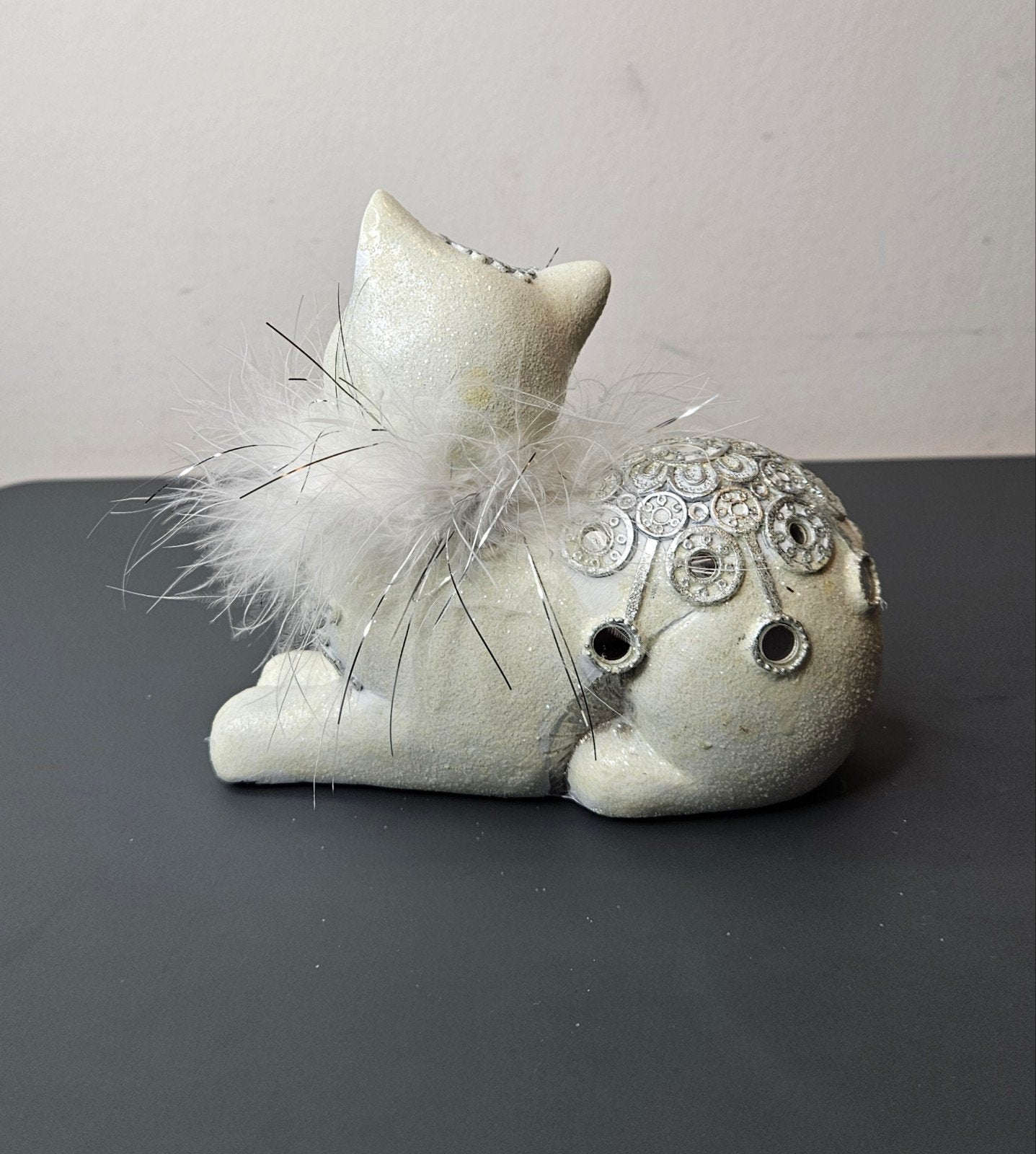 Beeldje "kat winter"  H.15cm, Verzamelen, Ophalen of Verzenden, Nieuw, Dier
