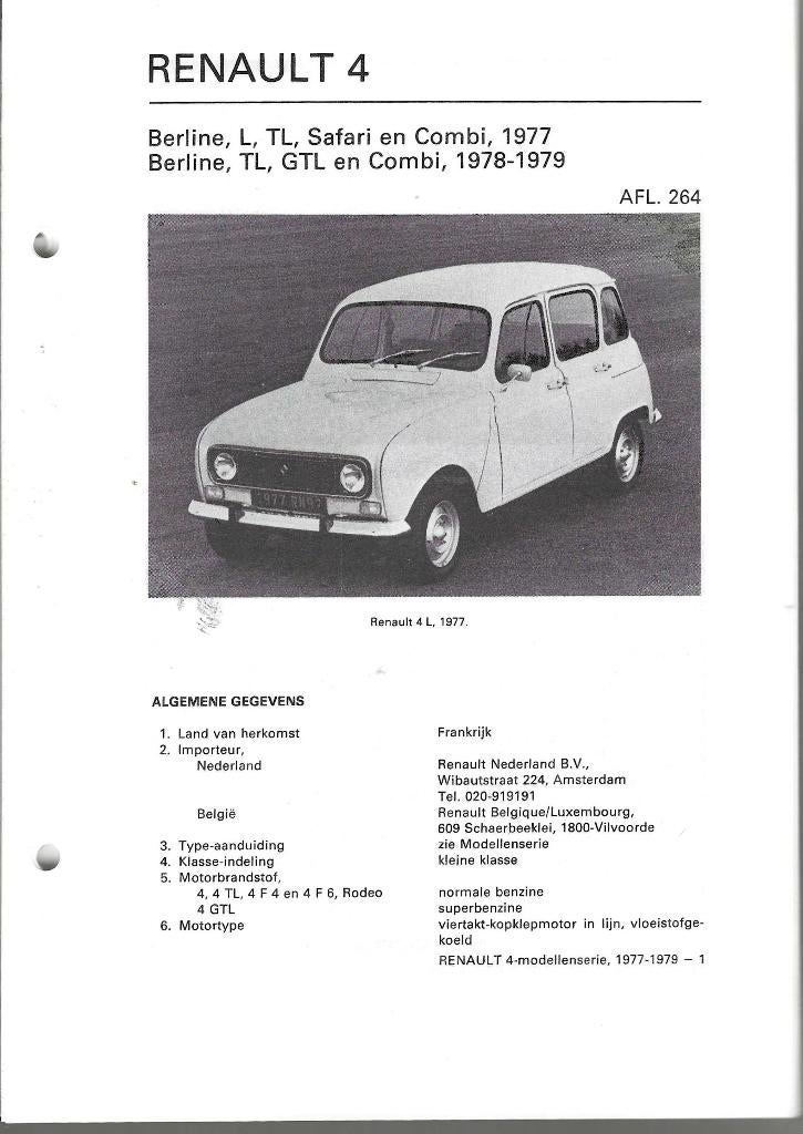 Renault 4 1977 -1978 autotechnisch- handboek, Verzenden