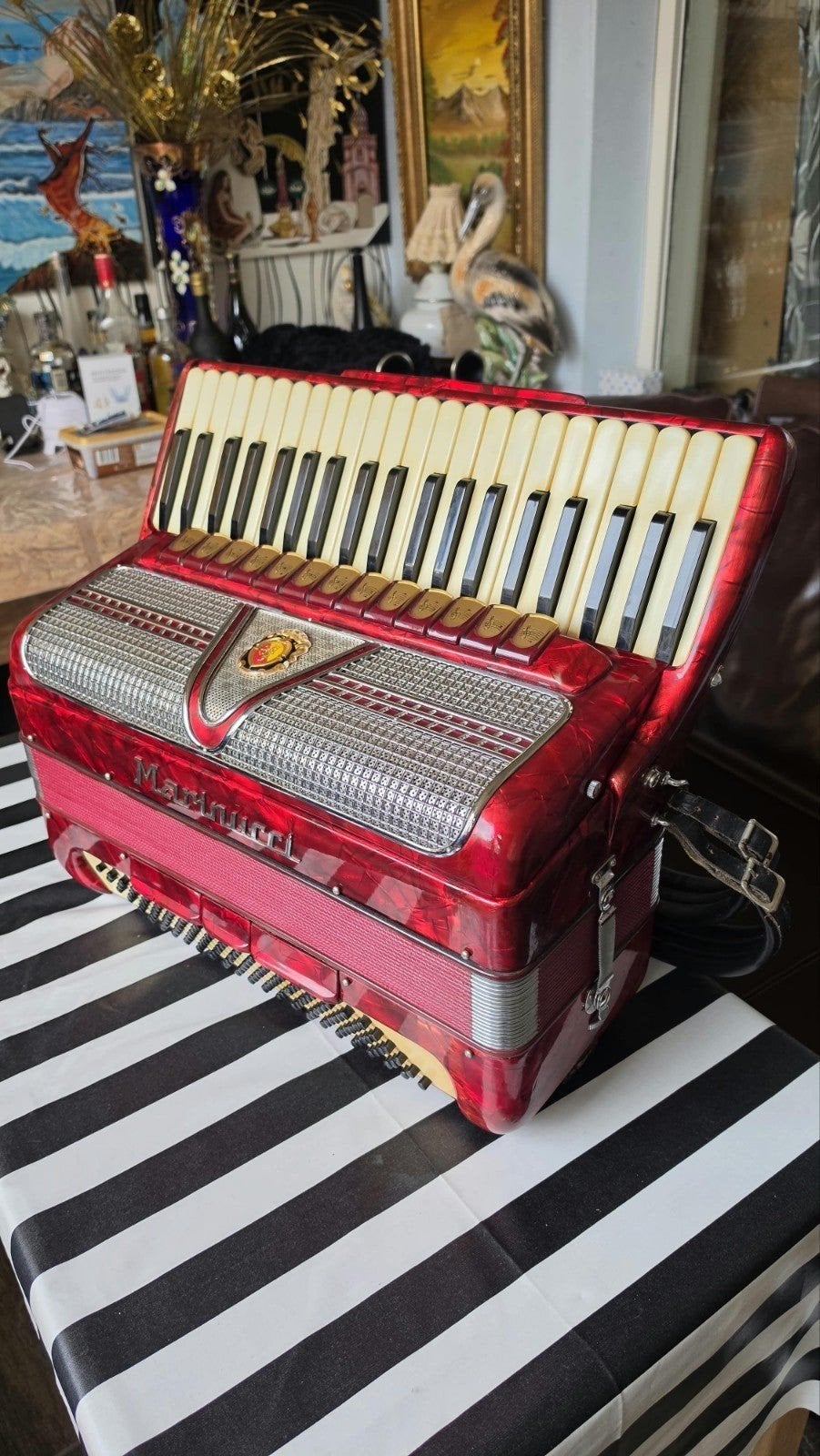 Marinucci 4 korgs Italianse Accordeon 120bass 13+3 Register, Overige formaten, Met koffer, Zo goed als nieuw, Marinucci