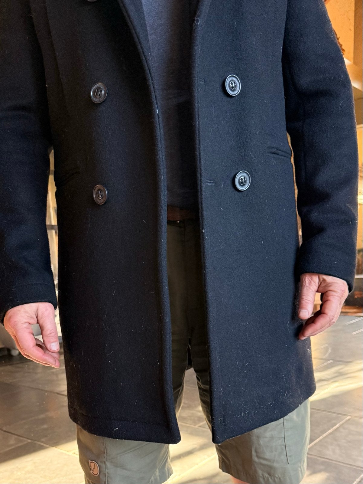 Superdry Idris Elba Peacoat  L leading man collection, Kleding | Heren, Ophalen of Verzenden, Zo goed als nieuw, Maat 52/54 (L)