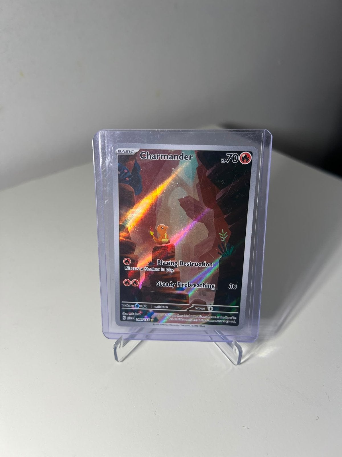 Charmander Pokémon Kaart - Basic, 70 HP, Foil, Ophalen of Verzenden, Zo goed als nieuw, Losse kaart, Foil
