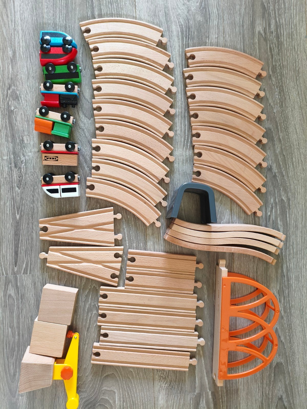 IKEA Lillabo Houten Treinbaan Set met Treinen en Brug, Ophalen of Verzenden, Gebruikt