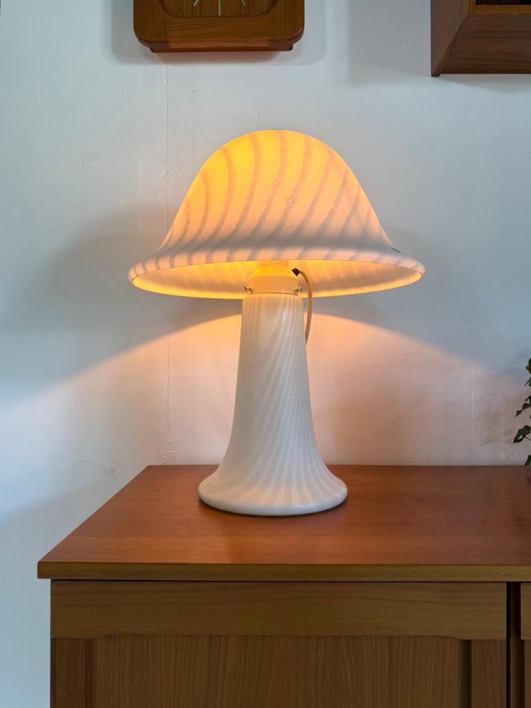 Vintage XL zebra mushroomlamp, Peill & Putzler ‘70, Ophalen of Verzenden, Zo goed als nieuw, Glas