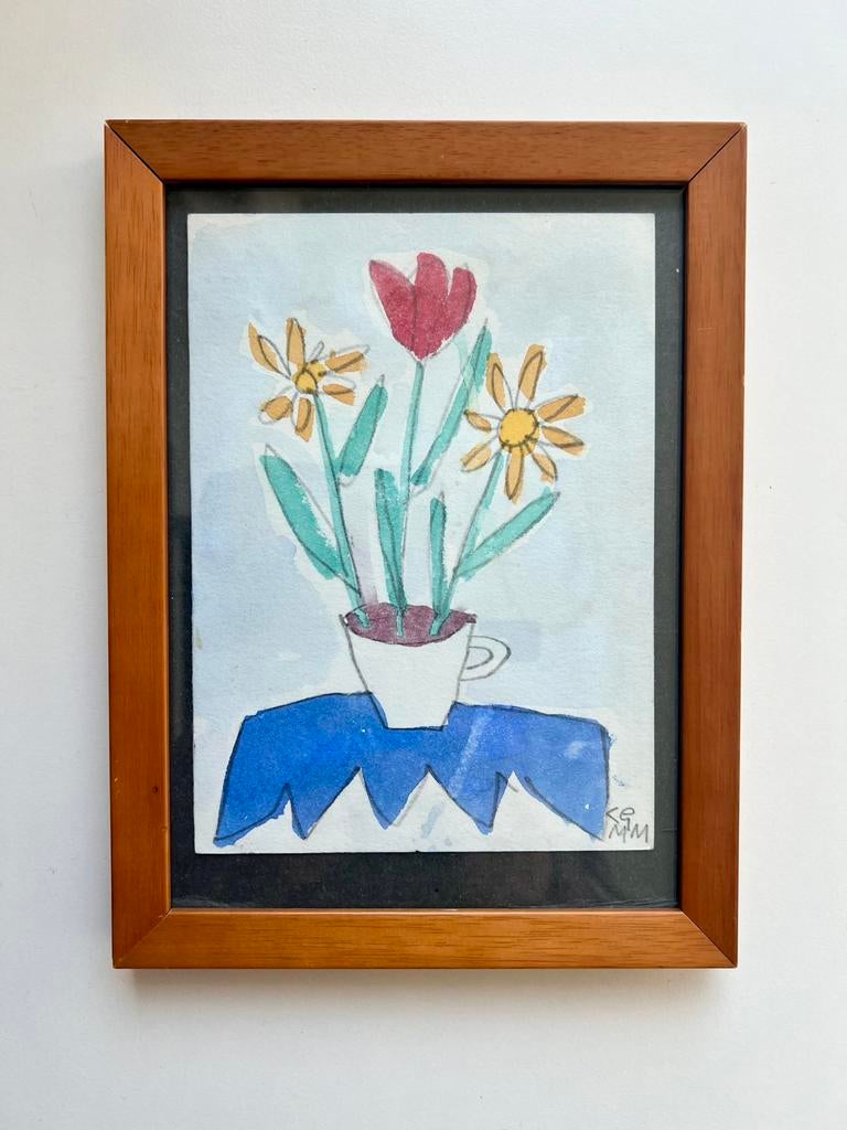 Klaas Gubbels, zeldzame, kleine aquarel uit 2000, Antiek en Kunst, Ophalen