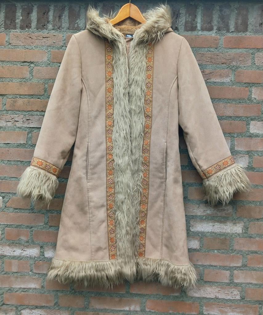 REAL VINTAGE Y2k Camel Afghaanse tussen jas Maat XS / XXS, Kleding | Dames, Jassen | Winter, Beige, Ophalen of Verzenden, Maat 34 (XS) of kleiner
