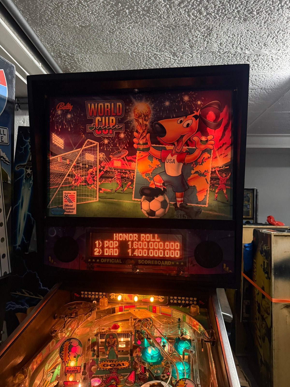 Flipperkast World Cup Soccer '94  - Bally 1994, Verzamelen, Ophalen, Gebruikt, Bally, Dot-matrix