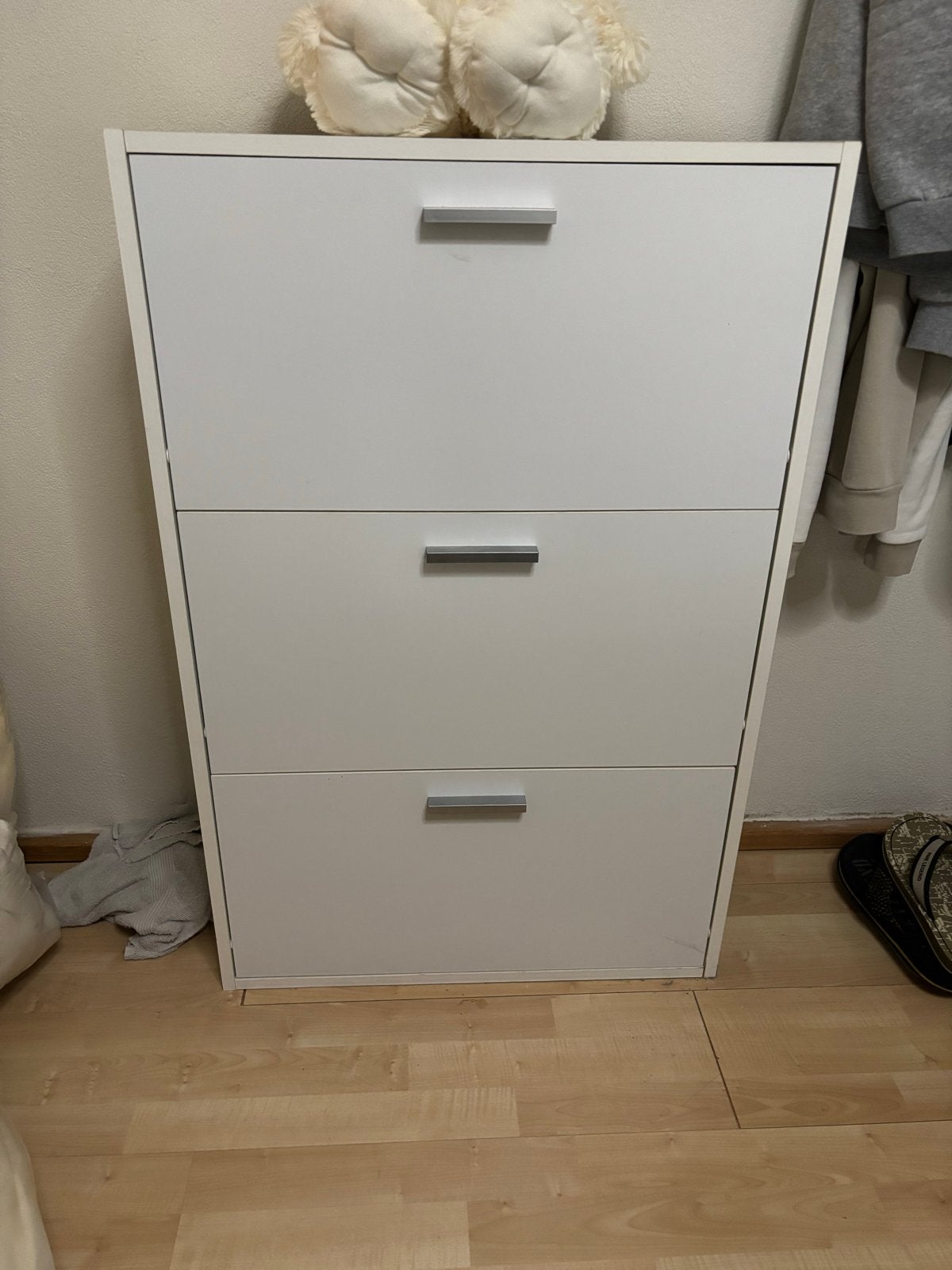 Witte schoenenkast met 3 vakken - 100x26x65cm, Huis en Inrichting, Kasten | Schoenenkasten, Ophalen, Gebruikt