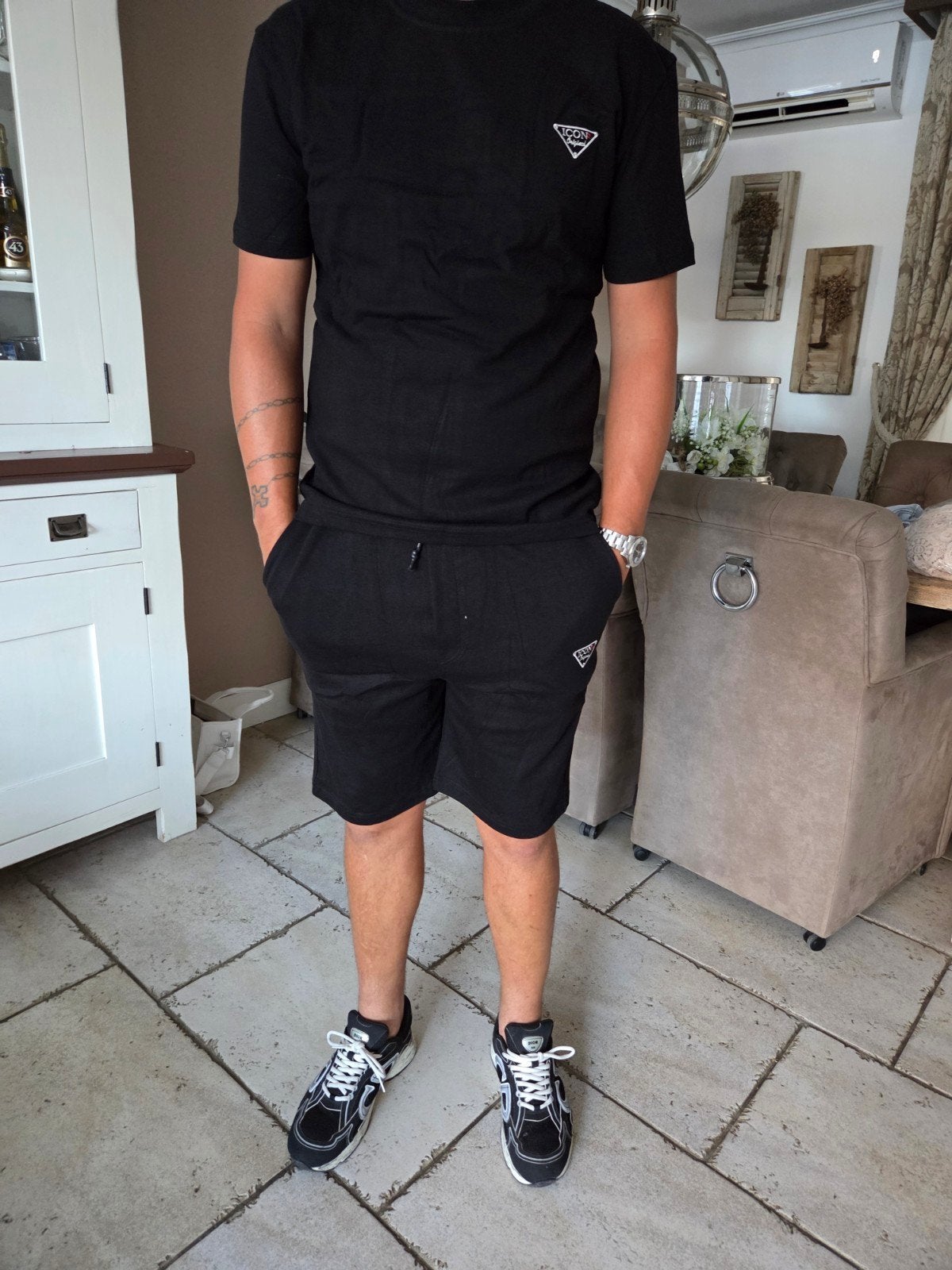 ICON 2 Setje - Zwart Heren T-shirt & Korte Broek, Ophalen of Verzenden, Nieuw, Overige maten