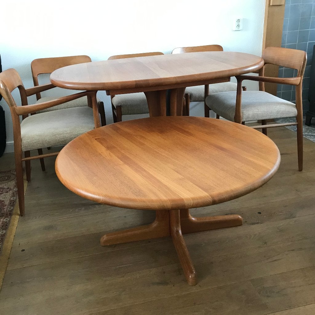 6 Moller 75  56 stoel stoelen Kristofferson Son Gudme tafel, Gebruikt, Bruin, Ophalen of Verzenden, Nvt