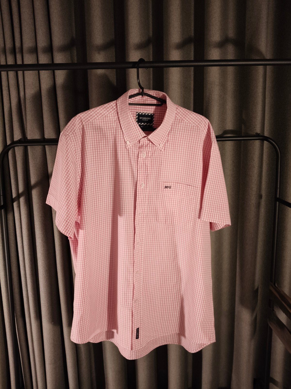 McGregor Heren Overhemd Roze Geruit Korte Mouw XL, Kleding | Heren, McGregor, Ophalen of Verzenden, Zo goed als nieuw, Roze