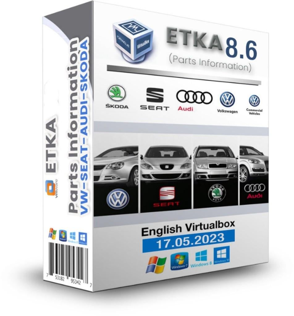 ETKA 8.6 Internationaal Engels Virtualbox-afbeelding, Verzenden