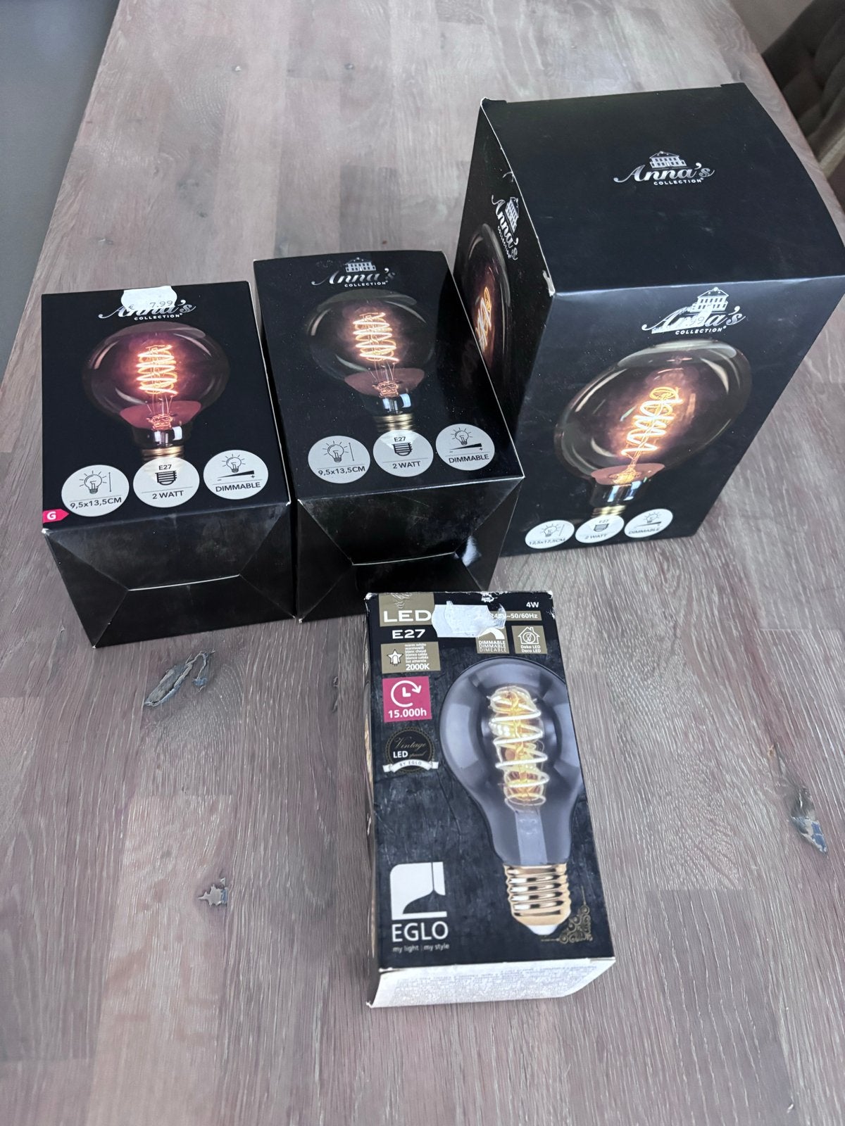 Nieuwe LED lampen E27 dimbaar - Anna's Collection & Eglo, Nieuw, Glas, Dimbaar, Modern