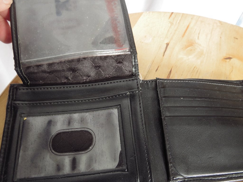zwarte portefeuille faux leather van Perry Ellis, Sieraden, Tassen en Uiterlijk, Portemonnees, Ophalen of Verzenden, Gebruikt