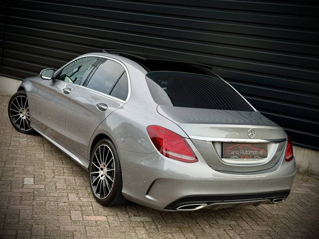 Mercedes-benz C-klasse 200 AMG PANO|BURMES|LUCHTVERING|LEER, Auto's, 730 kg, 4 cilinders, Parkeerassistent, 184 pk