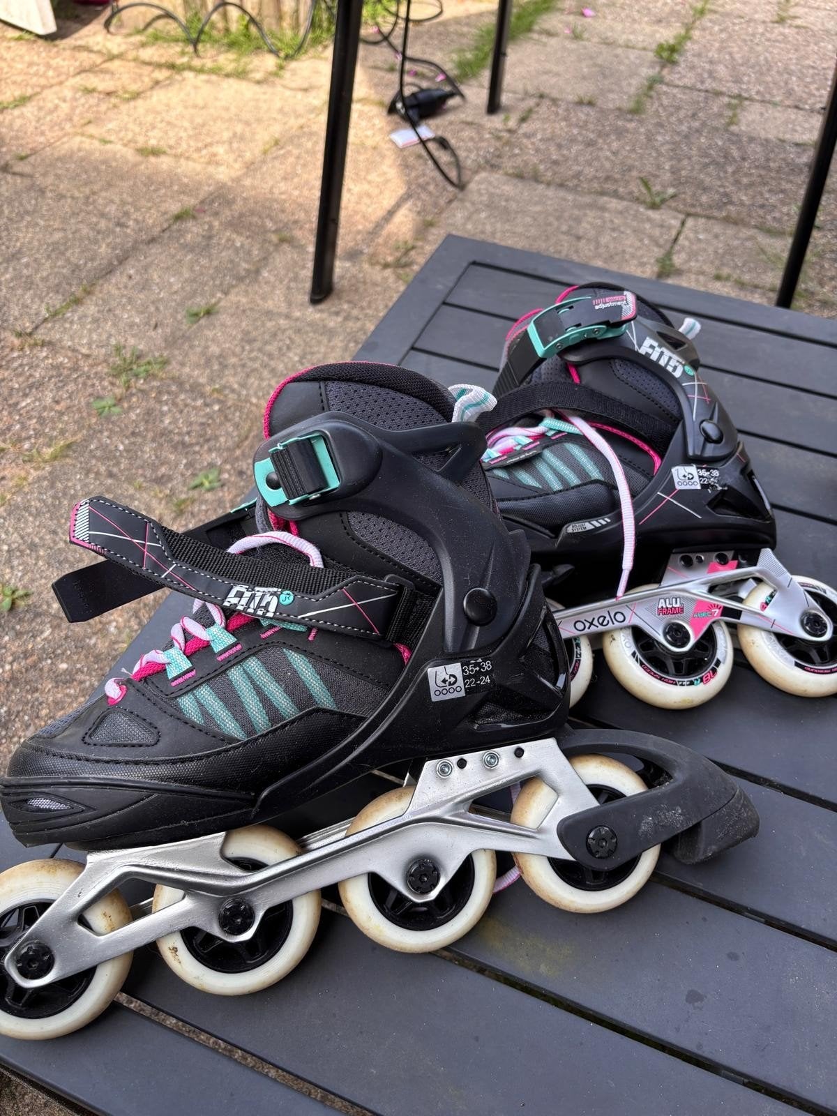 Decathlon Oxelo Fit 500 Inline Skates, Maat 35-38, Ophalen, Gebruikt, Kinderen