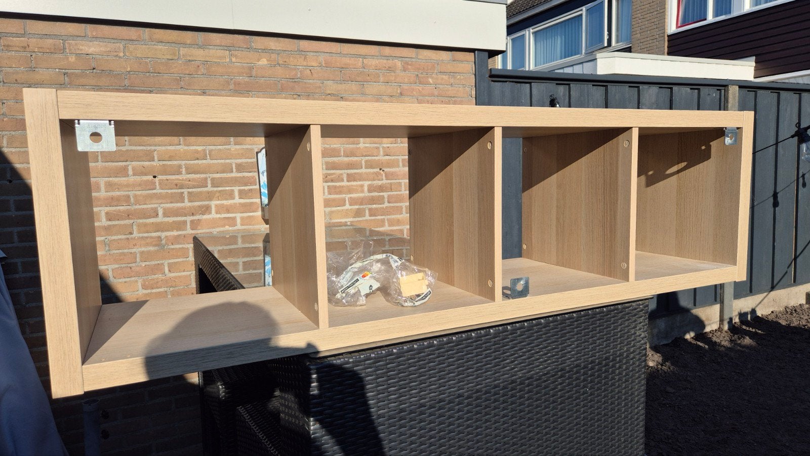 IKEA wandkast / vakkenkast licht eiken – nette staat – 146,5, Huis en Inrichting, Kasten | Dressoirs, Ophalen, Zo goed als nieuw