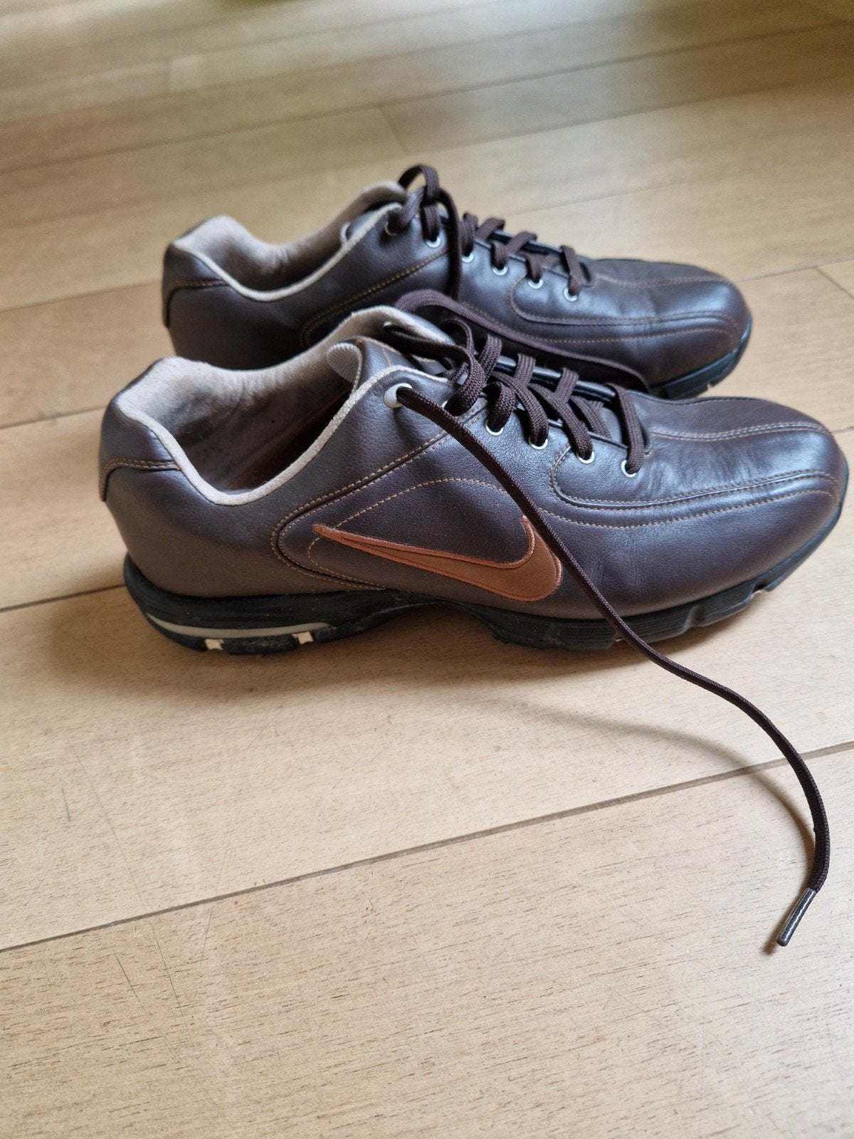 Nike Air Golfschoenen - Bruin Leer, maat 43, Sport en Fitness, Ophalen of Verzenden, Zo goed als nieuw, Schoenen, Overige merken