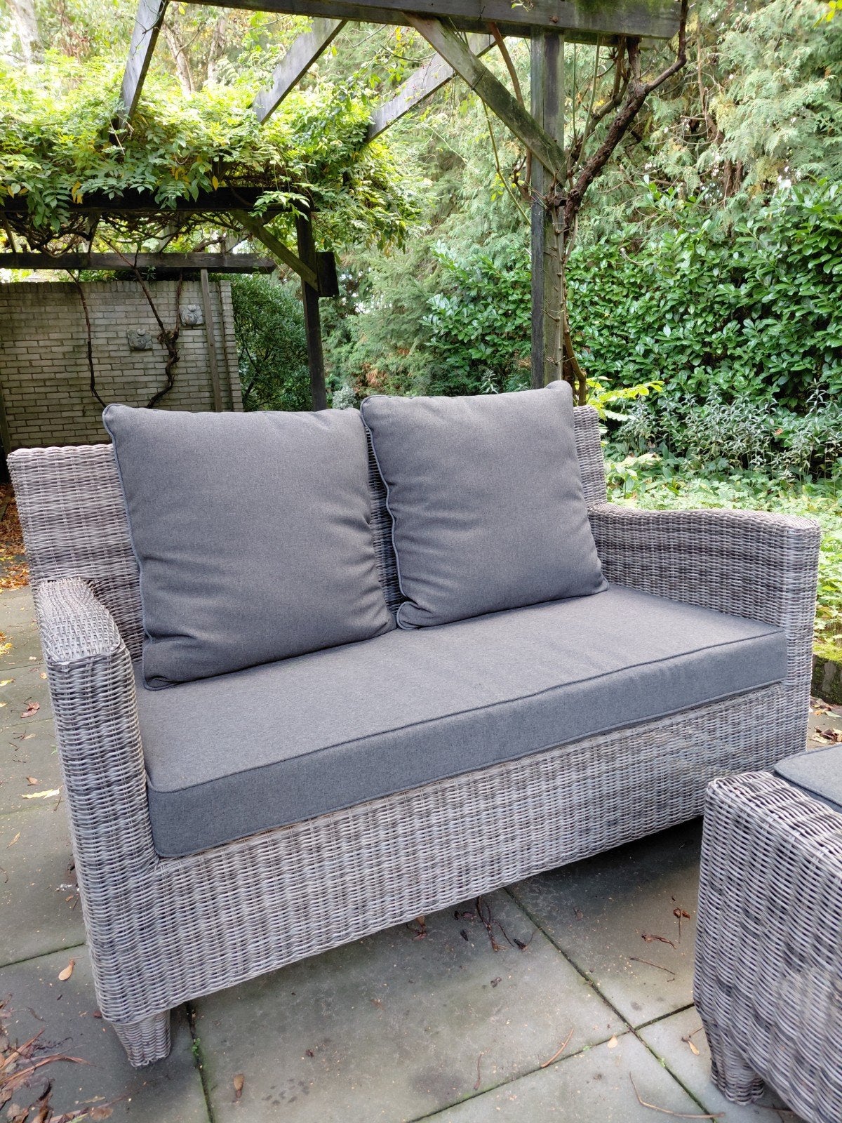 Loungebank met hocker, incl. kussens, Ophalen, Bank