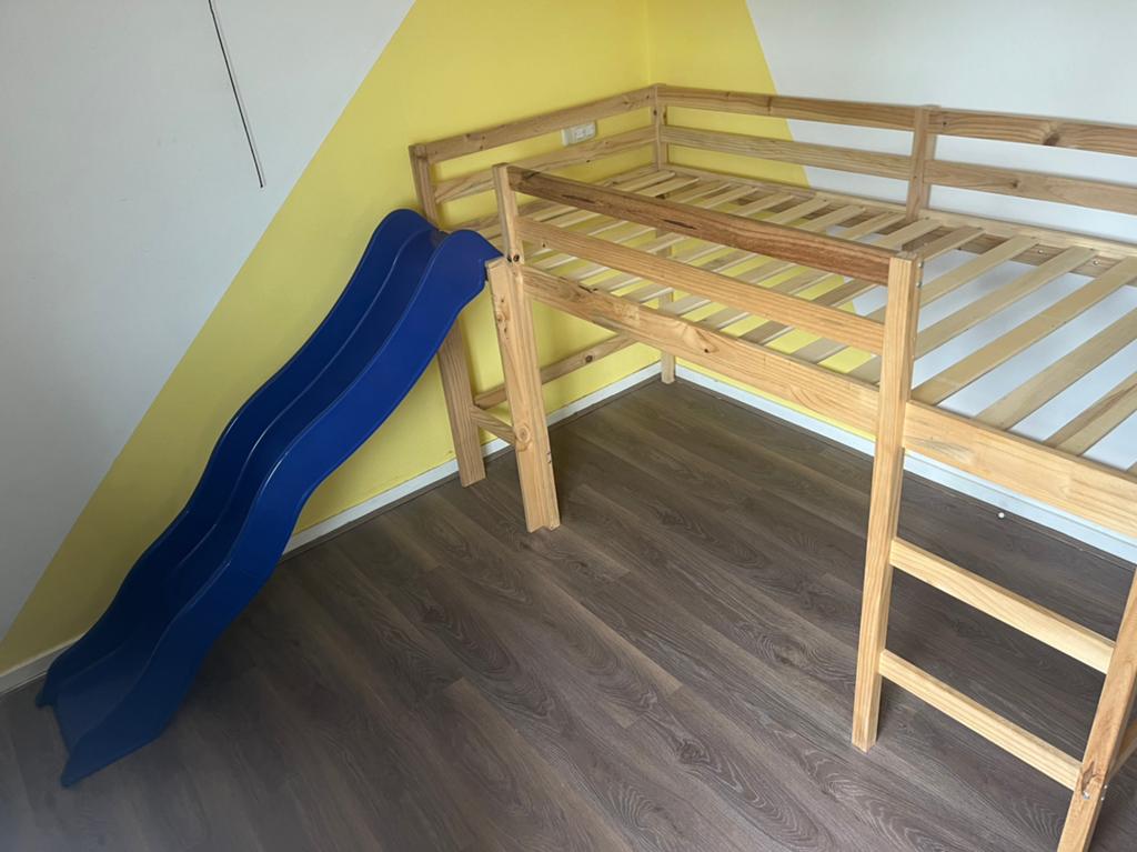 Halfhoogslaper met trap en glijbaan Vida XL, Ophalen, Eenpersoons, Zo goed als nieuw, 90 cm