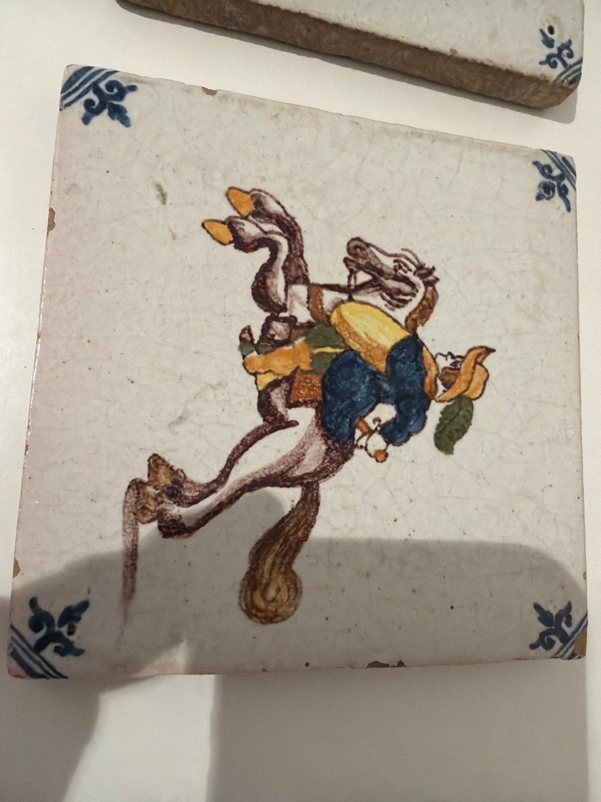 Antieke Hollandse tegeltjes met ruiter te paard, Ophalen of Verzenden