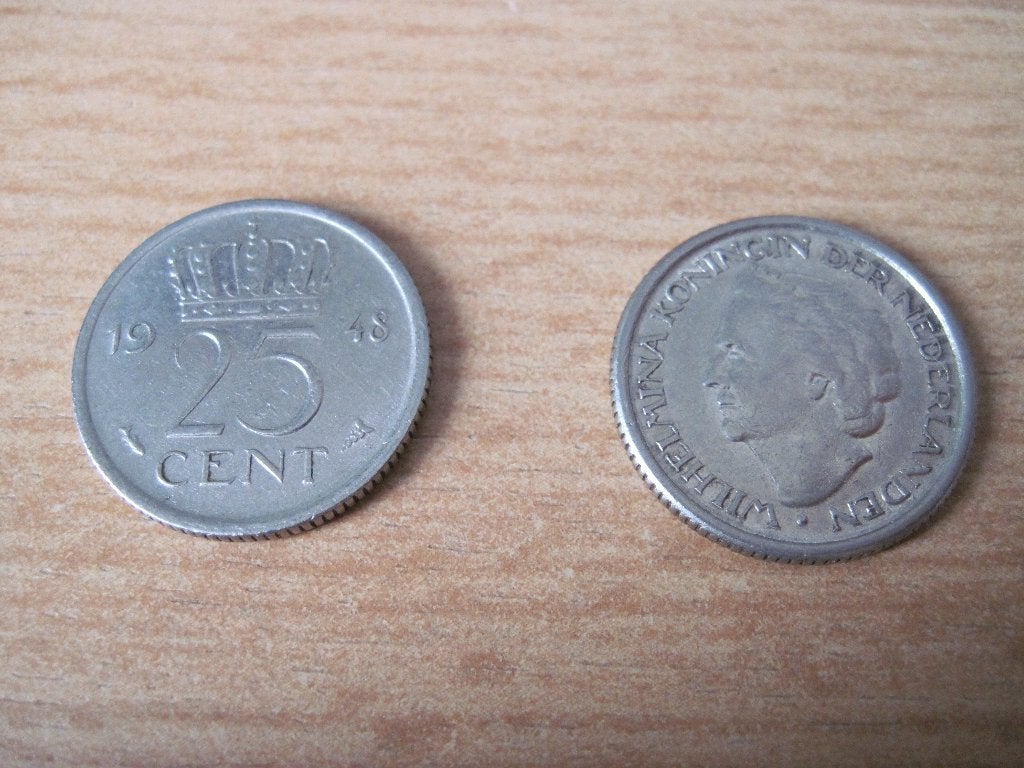 Kwartje - 25 Cent - 1948 - 25 stuks, Ophalen of Verzenden, Koningin Wilhelmina, 25 cent, Losse munt