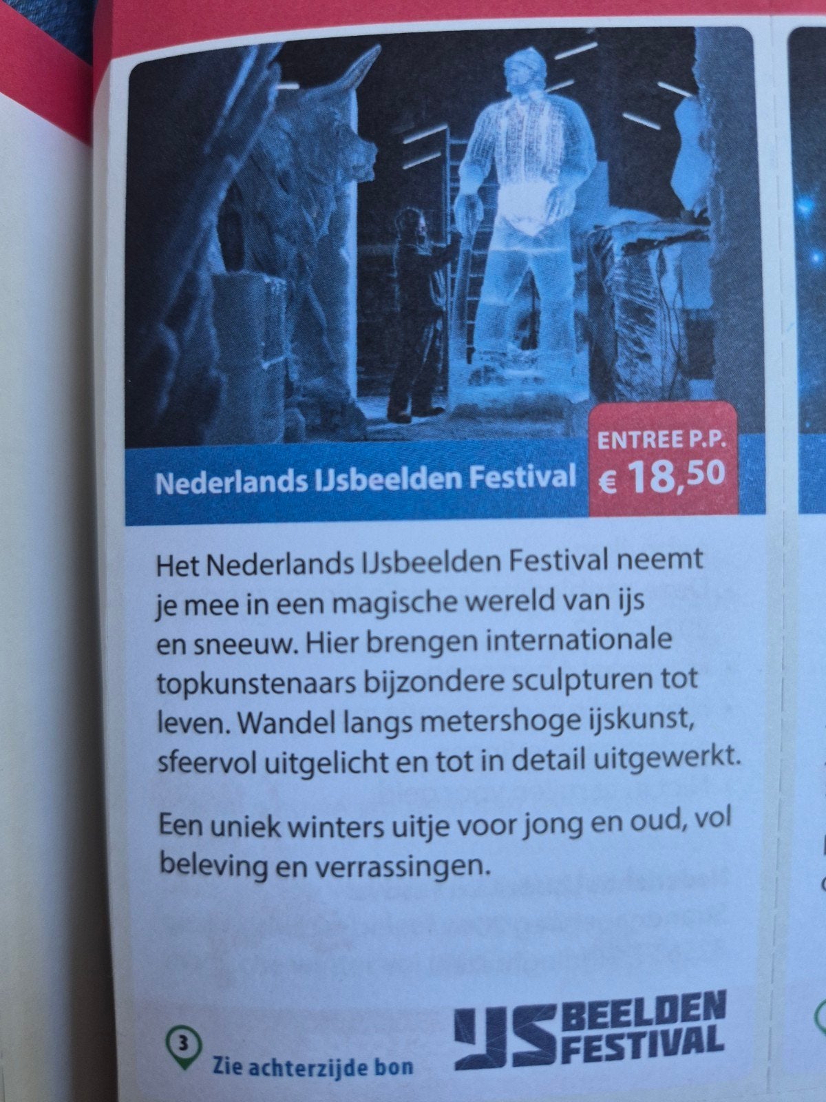 nederlands ijsbeelden festival  € 18.50 p.p, Tickets en Kaartjes, Drie personen of meer