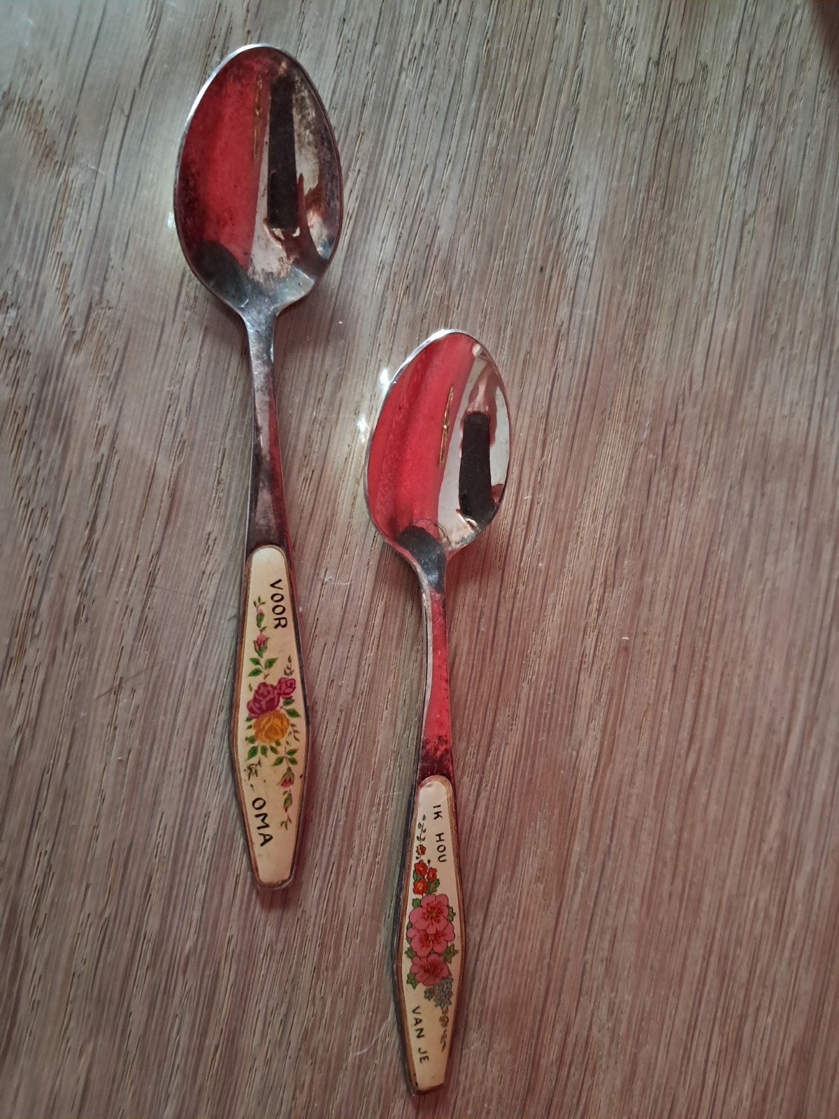 Vintage, charmante, nostalgische theelepeltjes., Antiek en Kunst, Ophalen of Verzenden