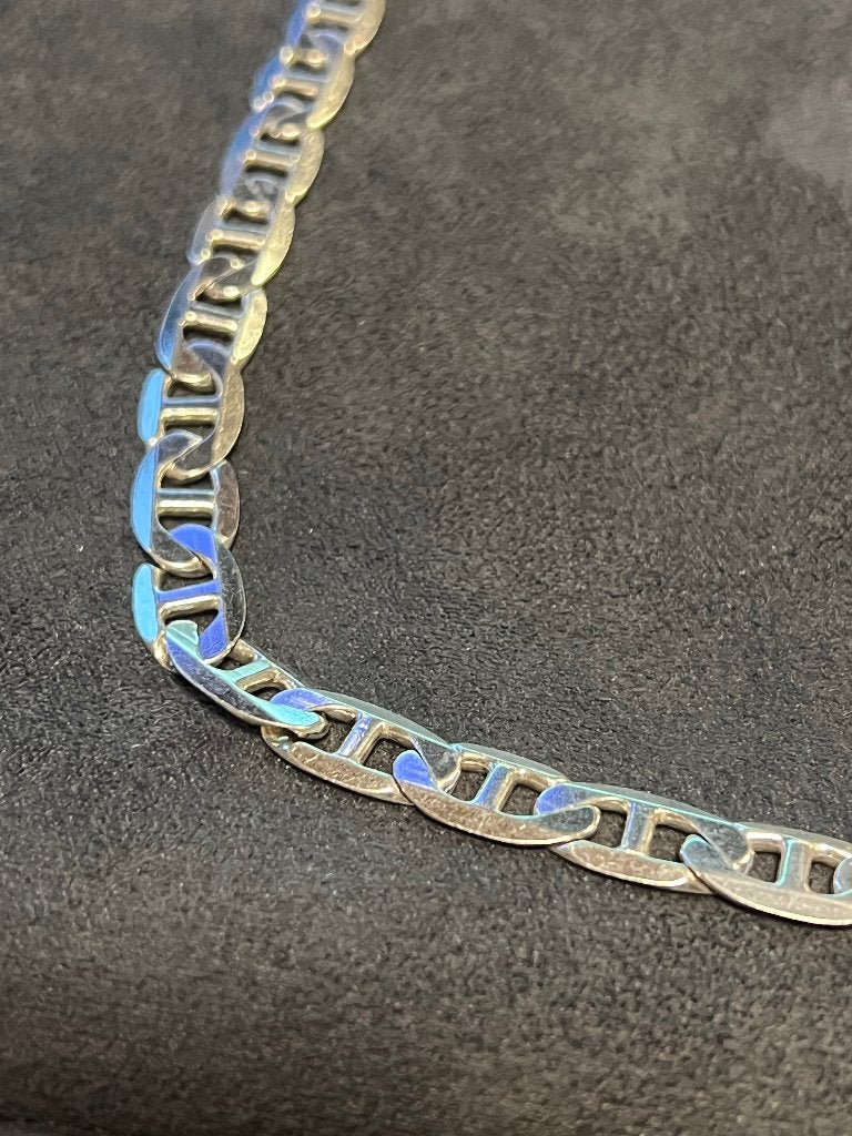 Zilveren Mariner Ketting 50cm 8mm 925 Zilver, Ophalen of Verzenden, Gebruikt, Zilver, Zilver