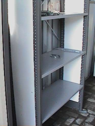 Metalen/houten  archief, magazijn legbord stelling., Ophalen, Gebruikt, -, -