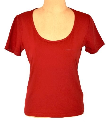 Emanuel Ungaro stretch topje, top, rood, Mt. 40 / M, Maat 38/40 (M), Ophalen of Verzenden, Zo goed als nieuw, Korte mouw
