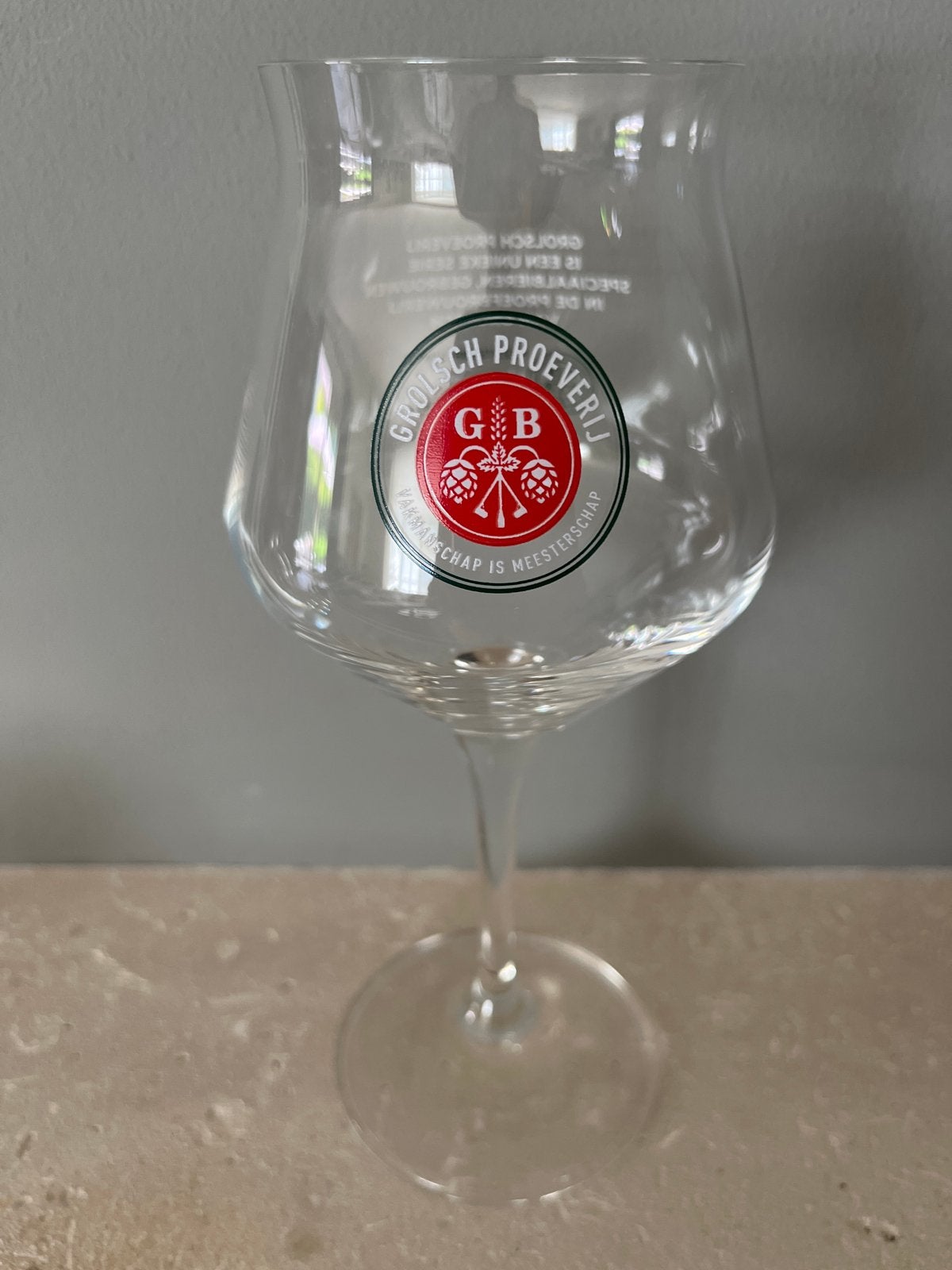 Grolsch Proeverij bierglas - Meesterbrouwer Marc Janssen, Ophalen, Zo goed als nieuw, Overige merken, Glas