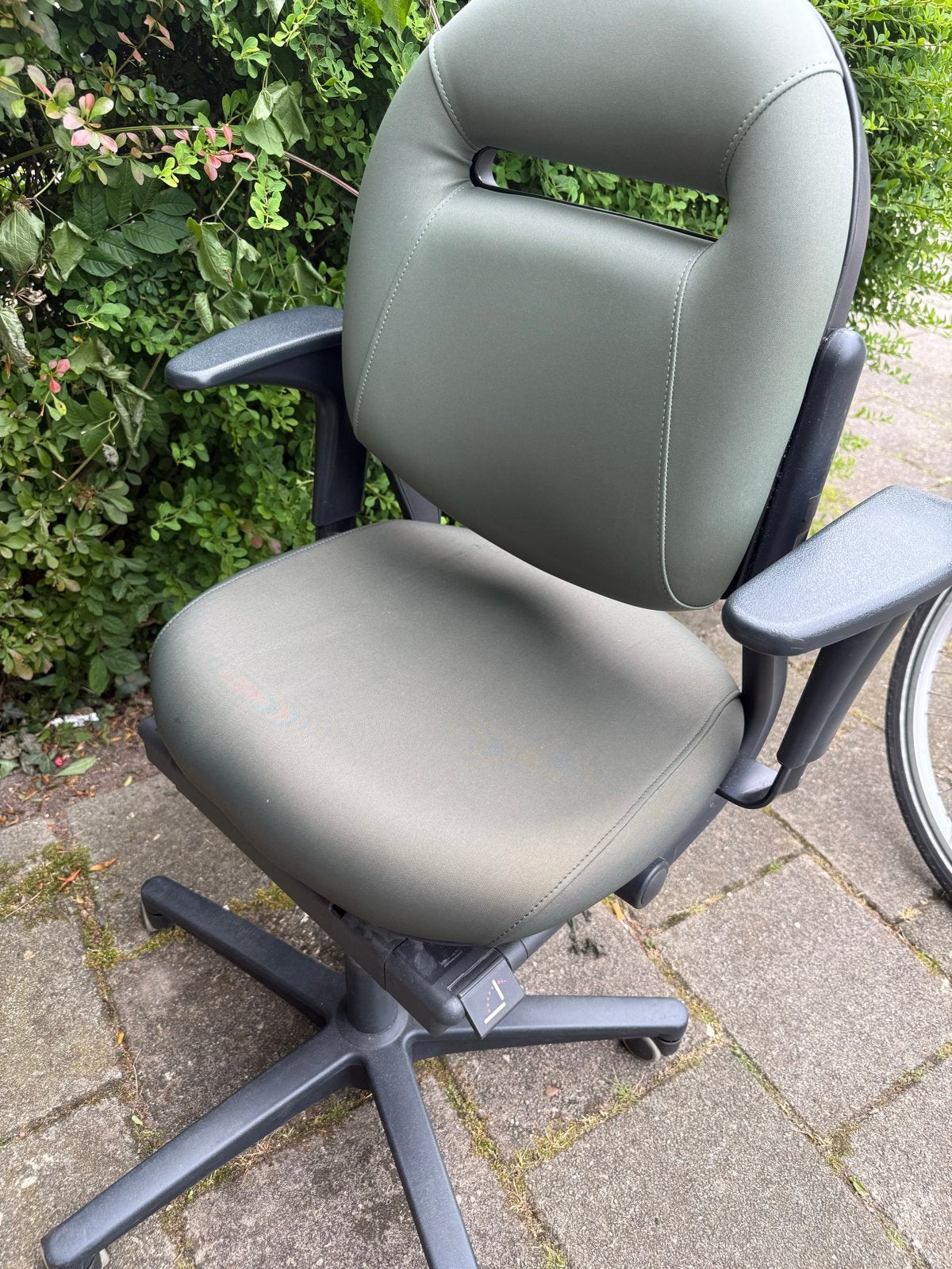 Mooie bureau stoel, stof afneembaar voor vuil, Ophalen of Verzenden, Gebruikt, Groen, Bureaustoel