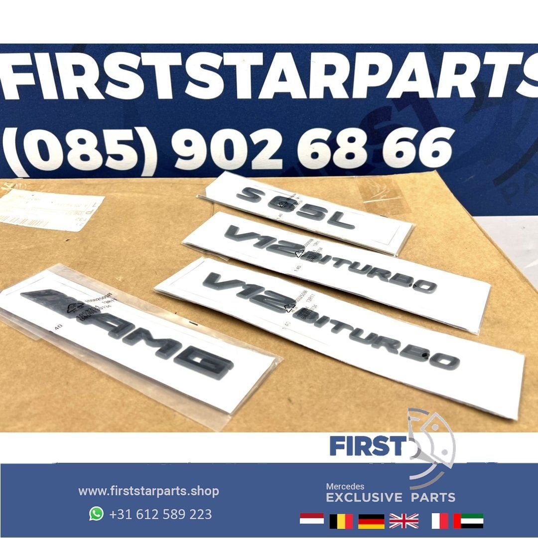 W222 W223 W217 S65 AMG LOGO SET ZWART S 65 L EMBLEMEN SET Me, Gebruikt, -, Ophalen of Verzenden, -