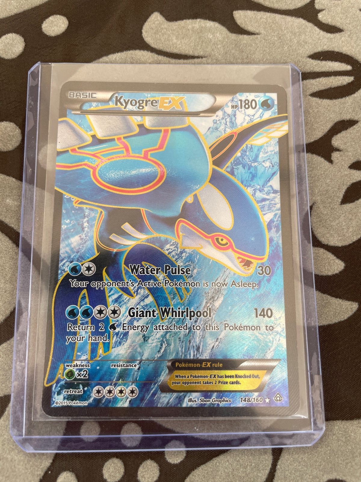 Kyogre EX Pokémon Kaart - Full Art (148/160), Hobby en Vrije tijd, Verzamelkaartspellen | Pokémon, Zo goed als nieuw, Losse kaart