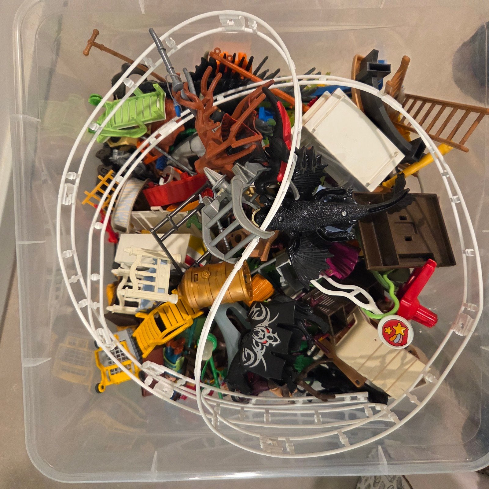 Grote doos met Playmobil onderdelen en figuren, Ophalen, Gebruikt, Jongen of Meisje