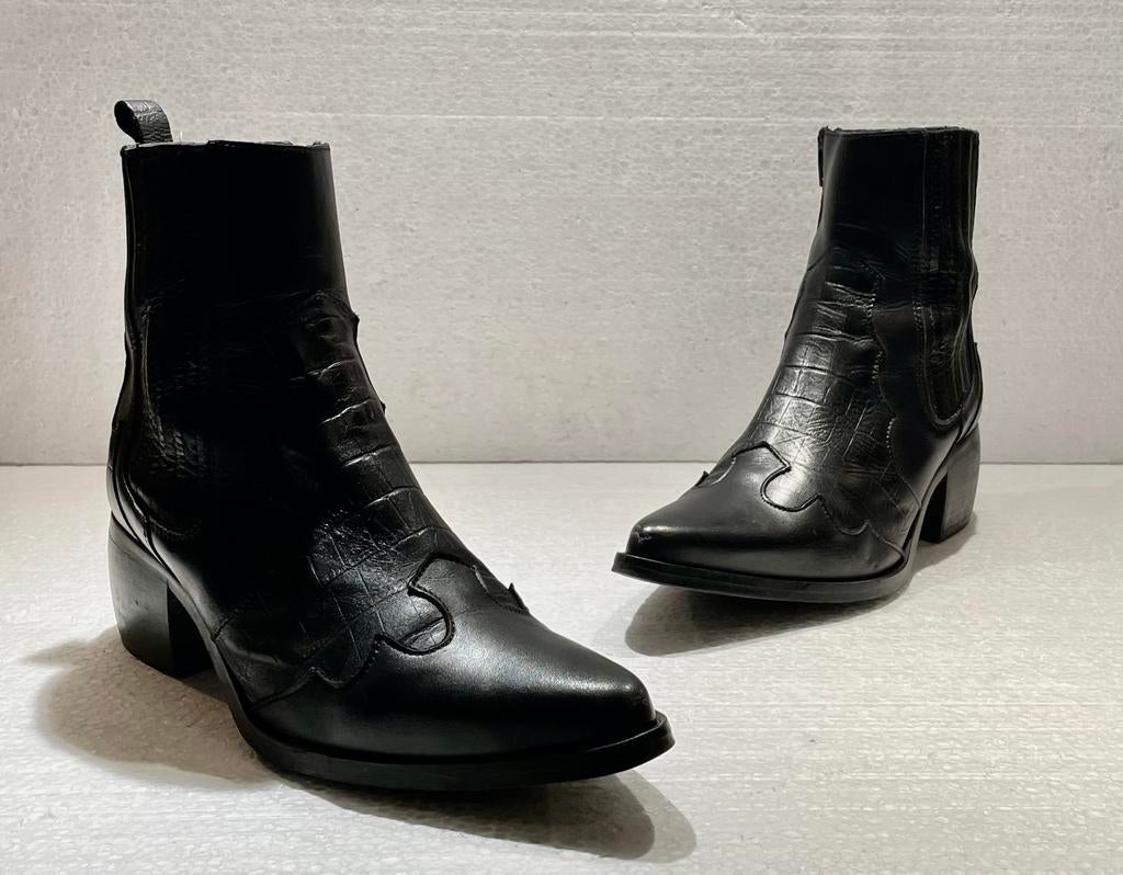 Manfield design stoere enkel laarzen / boots 39, Zwart, Lage of Enkellaarzen, Ophalen of Verzenden, Zo goed als nieuw