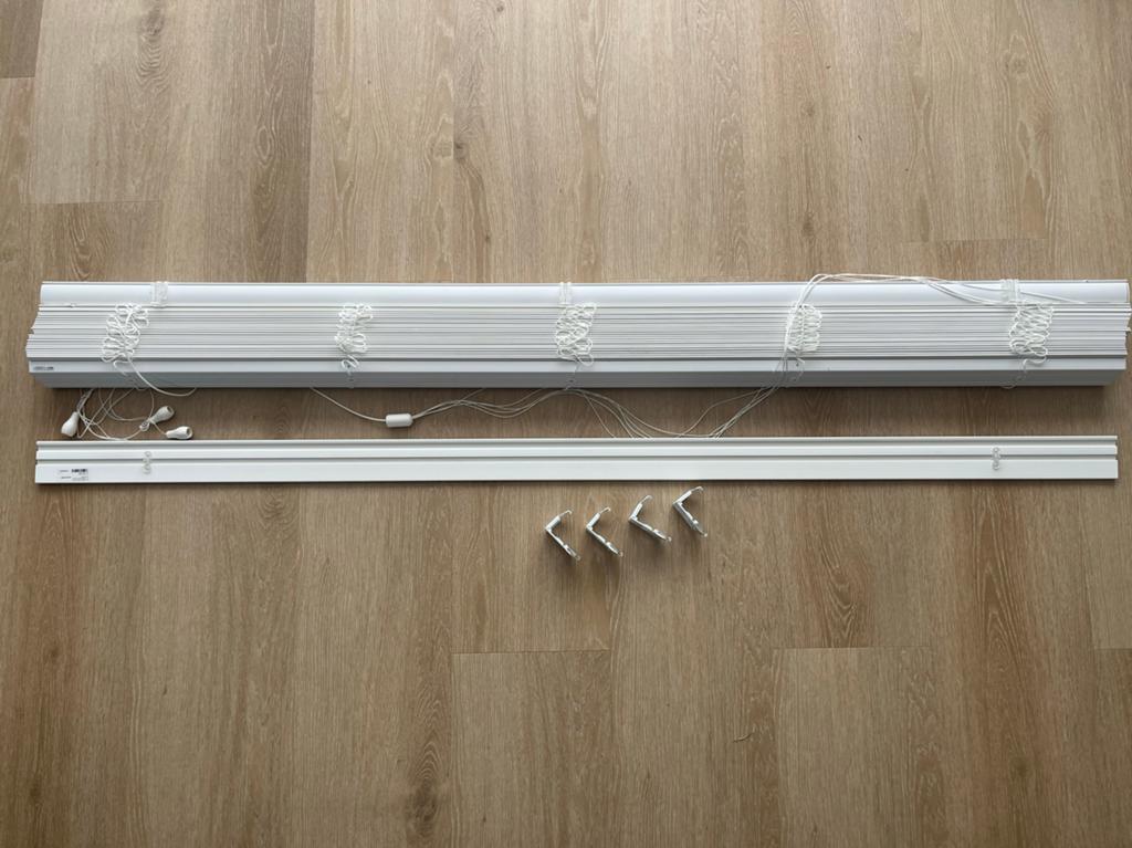 Veneta Houtlook jaloezie sneeuwwit 160x136 cm, Ophalen, Wit, 150 tot 200 cm, 100 tot 150 cm