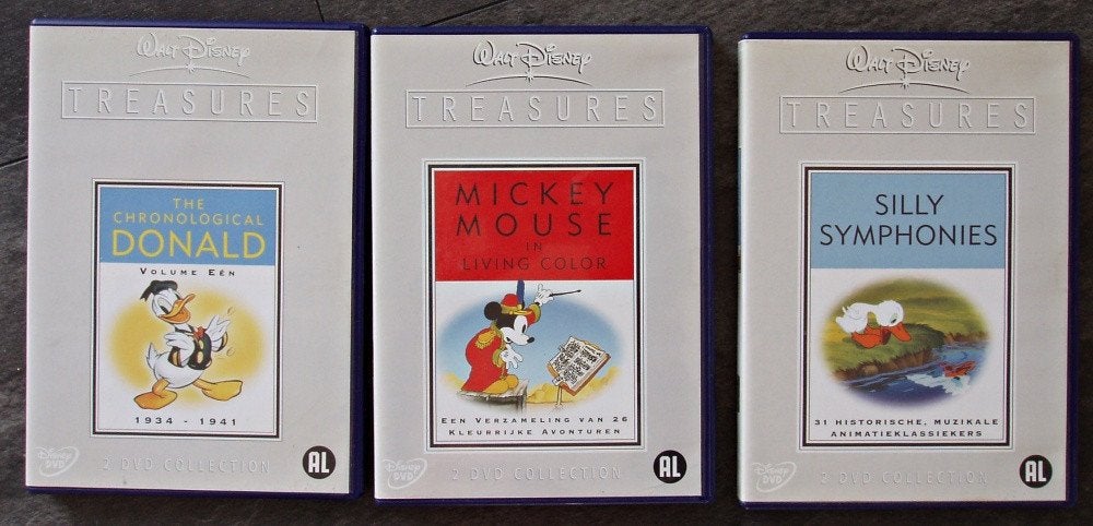 3 boxsets - Walt Disney Treasures - Donald Duck Mickey Mouse, Tekenfilm, Verzenden, Zo goed als nieuw, Alle leeftijden