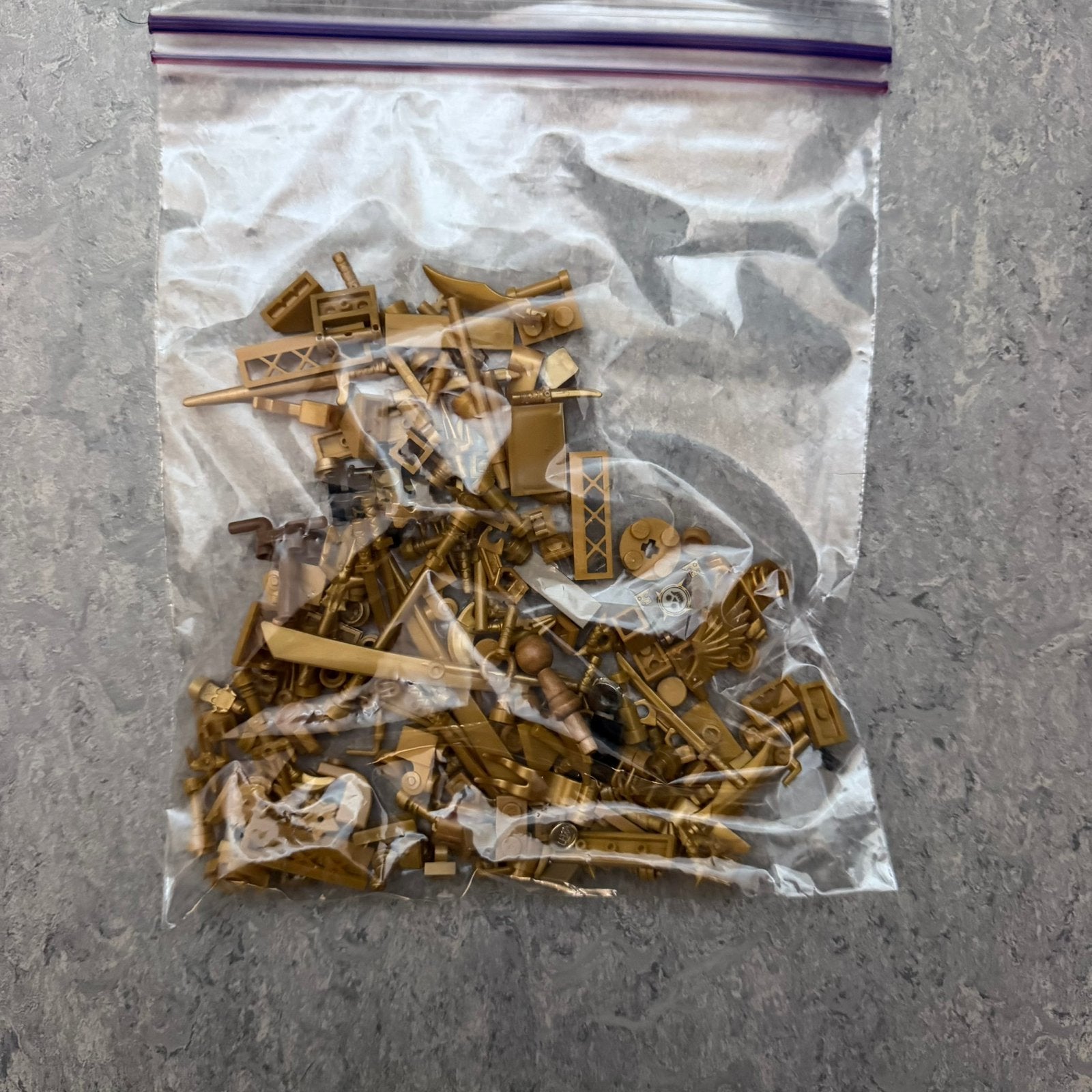 LEGO goud / gouden onderdelen gemengd – 58 gram, Ophalen, Gebruikt, Losse stenen, Lego