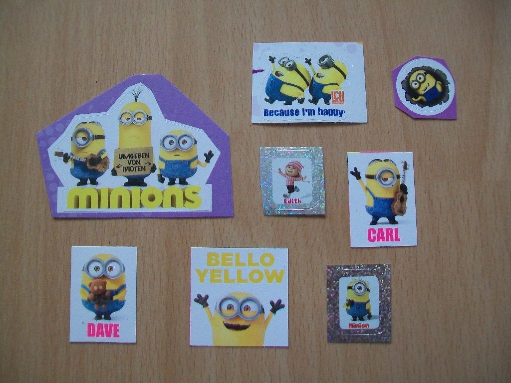 Sticker Despicable Me Minions Verschrikkelijke ikke 2 - 8x, Verzamelen, Ophalen of Verzenden, Nieuw, Overige typen