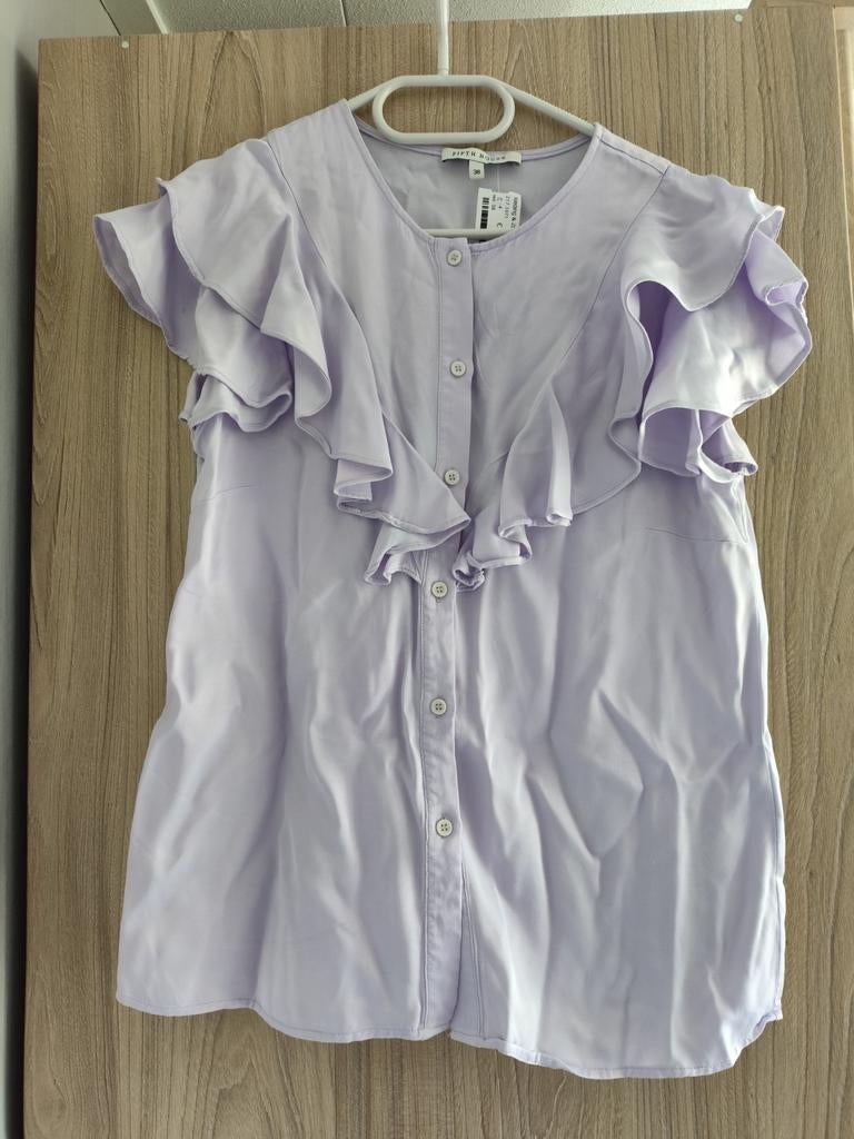 Nieuwe Fifth House blouse met ruches - Maat 38, Maat 38/40 (M), Paars, Nieuw, Ophalen of Verzenden