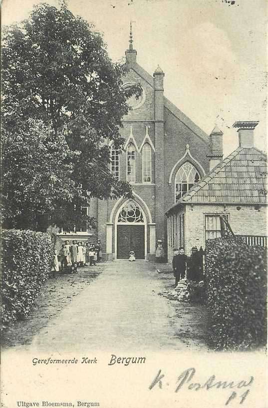 380-363-025 Bergum Geref Kerk, Verzenden, Voor 1920, Friesland