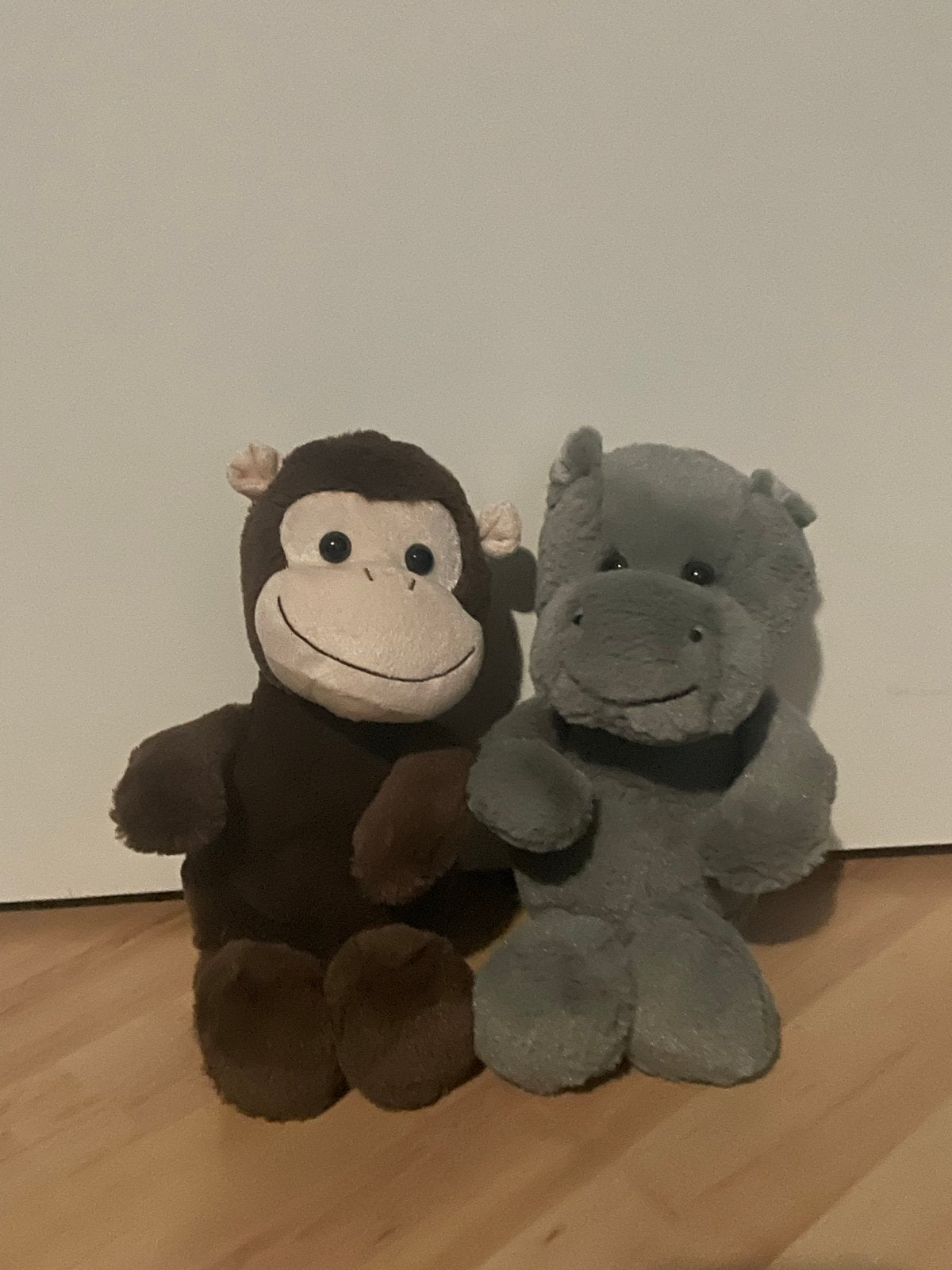Leuke knuffels: aap en nijlpaard, Ophalen, Gebruikt, Middelgroot (20 tot 80 cm), Bruin