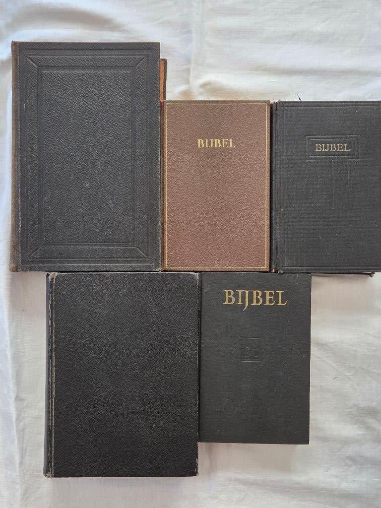 Godsdienst 1 Statenbijbel (5x): 1912, 1920, 1930, 1950, 1960, Ophalen of Verzenden