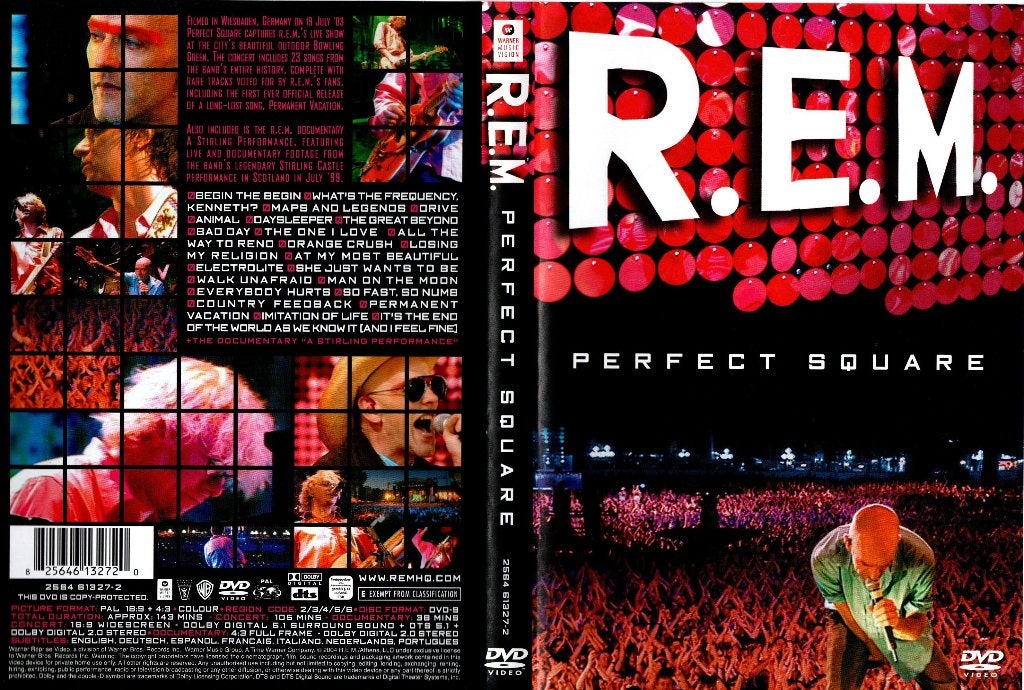 R.E.M., perfect square, Cd's en Dvd's, Dvd's | Muziek en Concerten, Alle leeftijden, Ophalen of Verzenden, Zo goed als nieuw, Muziek en Concerten