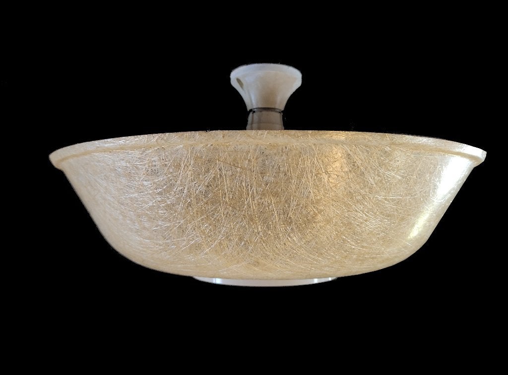 Zeldzame vintage fiberglass hanglamp design Louis Kalff, Ophalen of Verzenden, Gebruikt, Overige materialen, Plafondlamp